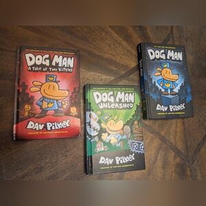 Dog Man Hardcover Book Lot of 3 – Books 1–3 – Dav Pilkey – Graphix – VGUC